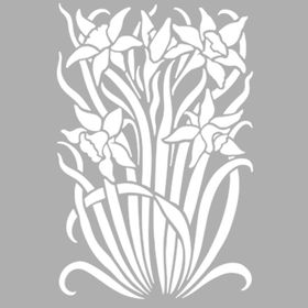 Artikel Art Çiçek-3 30x30 cm Fayans Mobilya Duvar Stencil Boyama Şablonu