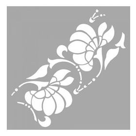 Artikel Art Çiçek Motif 30x30 cm Fayans Mobilya Duvar Stencil Boyama Şablonu