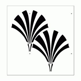 Artikel Art Deco Küçük 30x30 cm Fayans Mobilya Duvar Stencil Boyama Şablonu