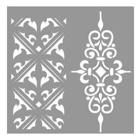 Artikel Art İkili Desen 30x30 cm Fayans Mobilya Duvar Stencil Boyama Şablonu