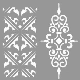 Artikel Art İkili Desen 30x30 cm Fayans Mobilya Duvar Stencil Boyama Şablonu