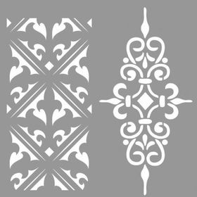 Artikel Art İkili Desen 30x30 cm Fayans Mobilya Duvar Stencil Boyama Şablonu