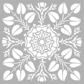 Artikel Art Nouveau 2 30x30 cm Fayans Mobilya Duvar Stencil Boyama Şablonu