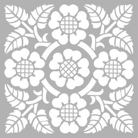 Artikel Art Nouveau 3 30x30 cm Fayans Mobilya Duvar Stencil Boyama Şablonu