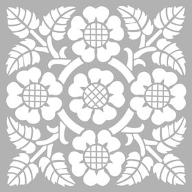 Artikel Art Nouveau 3 30x30 cm Fayans Mobilya Duvar Stencil Boyama Şablonu