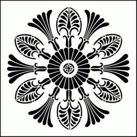 Artikel Art Yuvarlak 2 30x30 cm Fayans Mobilya Duvar Stencil Boyama Şablonu