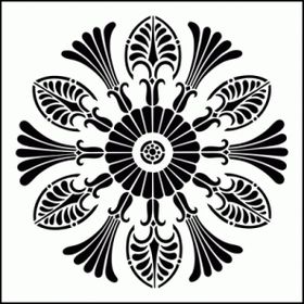 Artikel Art Yuvarlak 2 30x30 cm Fayans Mobilya Duvar Stencil Boyama Şablonu