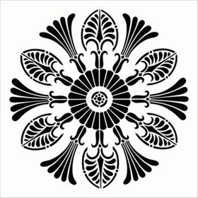 Artikel Art Yuvarlak 2 30x30 cm Fayans Mobilya Duvar Stencil Boyama Şablonu