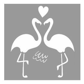 Artikel Aşık Flamingolar 30x30 cm Fayans Mobilya Duvar Stencil Boyama Şablonu
