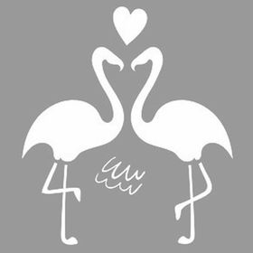 Artikel Aşık Flamingolar 30x30 cm Fayans Mobilya Duvar Stencil Boyama Şablonu