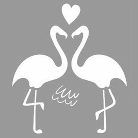Artikel Aşık Flamingolar 30x30 cm Fayans Mobilya Duvar Stencil Boyama Şablonu