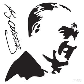 Artikel Atatürk-1 30x30 cm Fayans Mobilya Duvar Stencil Boyama Şablonu