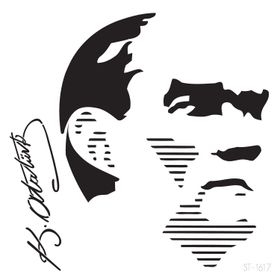 Artikel Atatürk-2 30x30 cm Fayans Mobilya Duvar Stencil Boyama Şablonu
