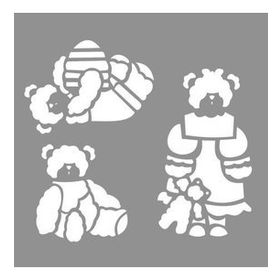 Artikel Ayıcıklar 30x30 cm Fayans Mobilya Duvar Stencil Boyama Şablonu