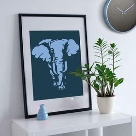 Artikel Ayrıntılı Fil 30x30 cm Fayans Mobilya Duvar Stencil Boyama Şablonu