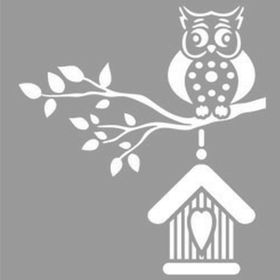 Artikel Baykuş Evde Stencil Boyama Şablonu