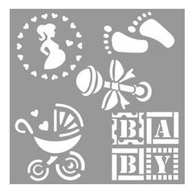 Artikel Bebek Desen 30x30 cm Fayans Mobilya Duvar Stencil Boyama Şablonu
