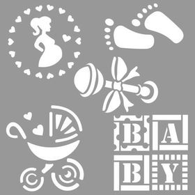 Artikel Bebek Desen 30x30 cm Fayans Mobilya Duvar Stencil Boyama Şablonu