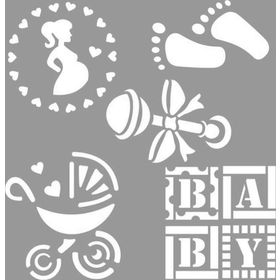 Artikel Bebek Desen 30x30 cm Fayans Mobilya Duvar Stencil Boyama Şablonu