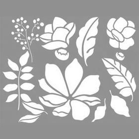 Artikel Bitki Kolaj 30x30 cm Fayans Mobilya Duvar Stencil Boyama Şablonu