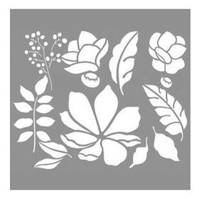 Artikel Bitki Kolaj 30x30 cm Fayans Mobilya Duvar Stencil Boyama Şablonu