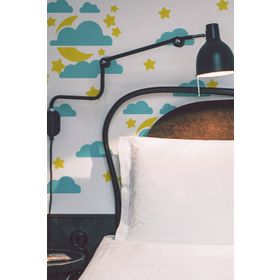 Artikel Bulutlu Gece 30x30 cm Fayans Mobilya Duvar Stencil Boyama Şablonu