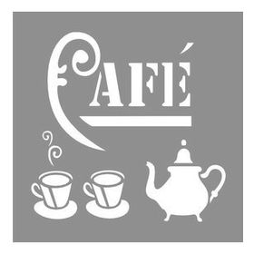 Artikel Cafe Babbino 30x30 cm Fayans Mobilya Duvar Stencil Boyama Şablonu