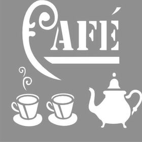 Artikel Cafe Babbino 30x30 cm Fayans Mobilya Duvar Stencil Boyama Şablonu