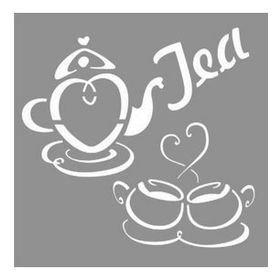 Artikel Çay Vakti Stencil Boyama şablonu 30x30 cm Duvar Stencil