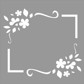 Artikel Çiçekli Çerçeve Stencil Boyama şablonu 30x30 cm Duvar Stencil