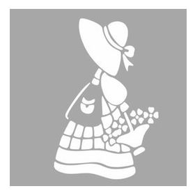Artikel Çiçekli Kadın Stencil Boyama Şablonu 30x30 cm Duvar Stencil