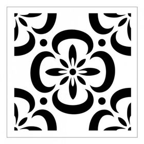 Artikel Çiçekli Karo Desen Stencil Boyama Şablonu 30x30 cm Duvar Stencil
