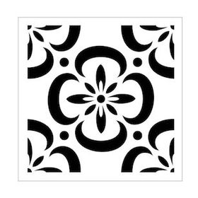 Artikel Çiçekli Karo Desen Stencil Boyama Şablonu 30x30 cm Duvar Stencil