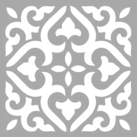 Artikel Çiçekli Karo Desen Stencil Boyama Şablonu 30x30 cm Duvar Stencil
