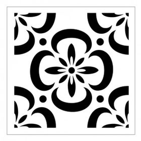 Artikel Çiçekli Karo Desen Stencil Boyama Şablonu 30x30 cm Duvar Stencil