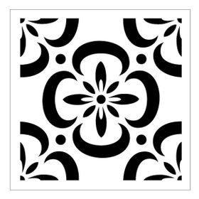 Artikel Çiçekli Karo Desen Stencil Boyama Şablonu 30x30 cm Duvar Stencil