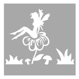 Artikel Çiçekte Peri Stencil Boyama şablonu 30x30 cm Duvar Stencil