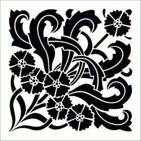 Artikel Çini 7 Stencil Boyama şablonu 30x30 cm Duvar Stencil