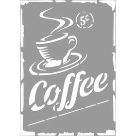 Artikel Coffee Poster Stencil Boyama Şablonu