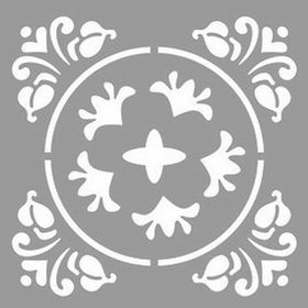 Artikel Daire Damask Stencil Boyama Şablonu