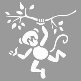 Artikel Dalda Maymun Stencil Boyama Şablonu