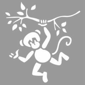 Artikel Dalda Maymun Stencil Boyama Şablonu