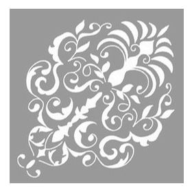 Artikel Damask Desen 30x30 cm Duvar Fayans Mobilya Stencil Boyama Şablonu