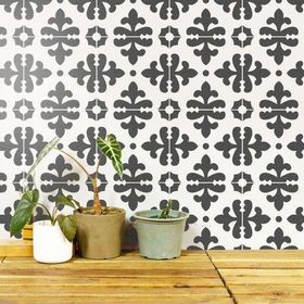 Artikel Damask Karo 30x30 cm Duvar Fayans Mobilya Stencil Boyama Şablonu