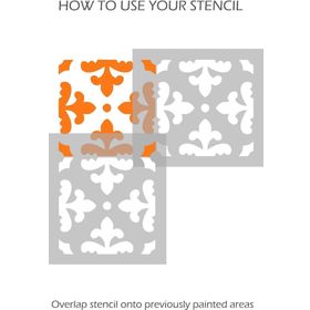 Artikel Damask Karo 30x30 cm Duvar Fayans Mobilya Stencil Boyama Şablonu