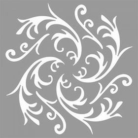 Artikel Damask Spiral 30x30 cm Duvar Fayans Mobilya Stencil Boyama Şablonu