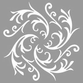Artikel Damask Spiral 30x30 cm Duvar Fayans Mobilya Stencil Boyama Şablonu
