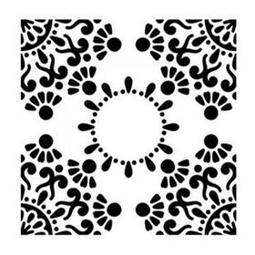 Artikel Dış Quad Mandala 2 30x30 cm Duvar Fayans Mobilya Stencil Boyama Şablonu