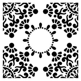 Artikel Dış Quad Mandala 2 30x30 cm Duvar Fayans Mobilya Stencil Boyama Şablonu