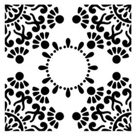Artikel Dış Quad Mandala 2 30x30 cm Duvar Fayans Mobilya Stencil Boyama Şablonu